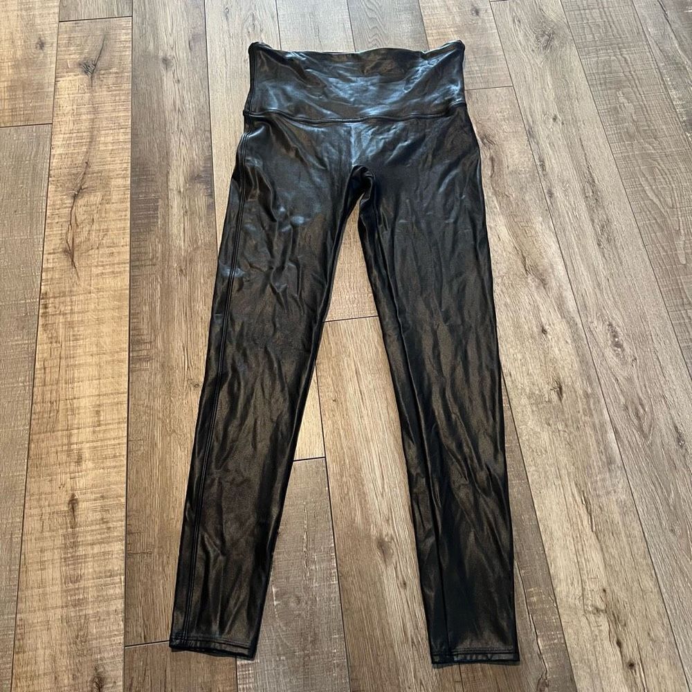 Spanx faux leather leggings size XL